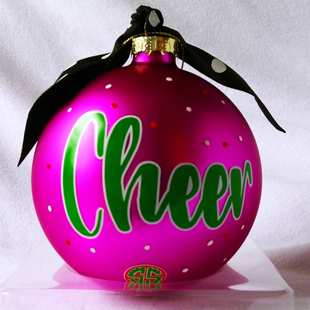 Simply Southern Preppy Ornament "Cheer!" NWT